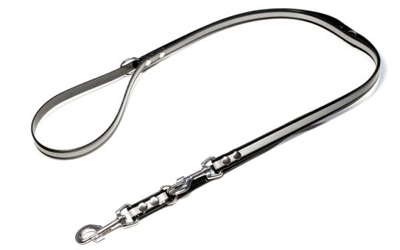 Mystique Biothane REFLEX verstellbare Leine Führleine (Standard Karabiner), schwarz gold