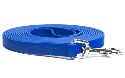 Mystique Biothane Schleppleine (Standard Karabiner, VERNÄHT), beta blau