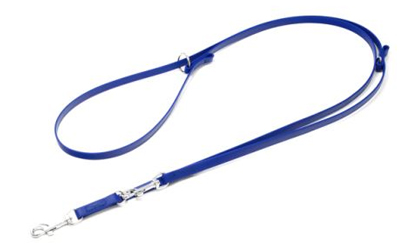 Mystique Biothane verstellbare Leine Führleine (Standard Karabiner, VERNÄHT), blau