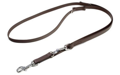 Mystique Biothane verstellbare Leine Führleine (Standard Karabiner, VERNÄHT), braun