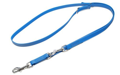 Mystique Biothane verstellbare Leine Führleine (Standard Karabiner, VERNÄHT), hellblau