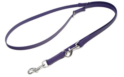 Mystique Biothane verstellbare Leine Führleine (Standard Karabiner, VERNÄHT), lila