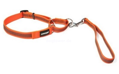 Mystique Agility Leine gummiert, neon-orange