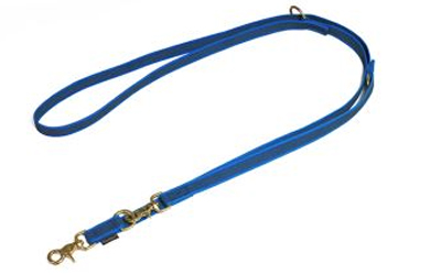 Mystique gummierte Umhängeleine (MESSING Scherenkarabiner), blau