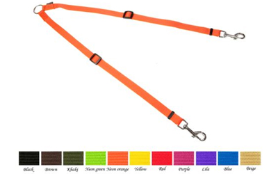 Mystique Nylon Koppel verstellbar (Standard Karabiner), neonorange