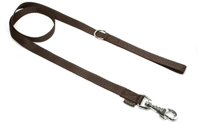 Mystique Nylon Leine (ROBUSTER Karabiner), braun