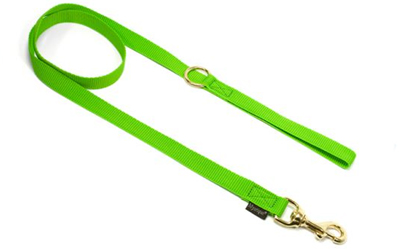 Mystique Nylon Leine (MESSING Karabiner), neongrün