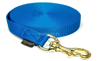 Mystique Trackingleine (20mm) mit Messingkarabiner, blau