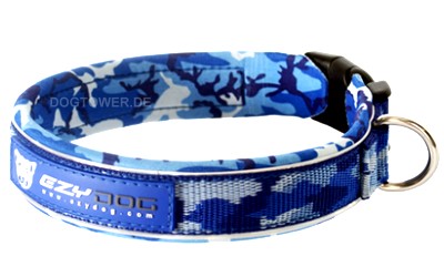 Ezydog Hundehalsband, blau/camouflage