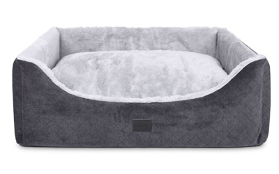 mypado Alma Fake Fur Hundebett, anthrazit-silber