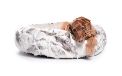 mypado K-Nax Fake Fur Hundebett, brauncreme