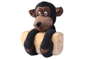 DoggyToy Buddies 2-in-1 Kuscheltier mit Tuch Monkey