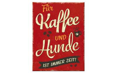 PfotenSchild Magnet Kaffee und Hunde