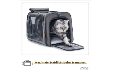 PiuPet Transportbox für Katzen & kleine Hunde LOTTA