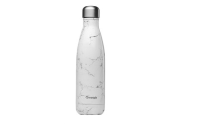 Qwetch Iso Flasche Thermo Marmor Design weiß