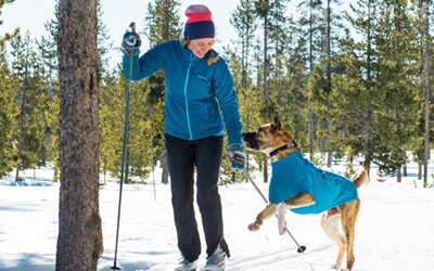 Ruffwear Fleecejacke in baja blue