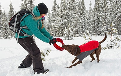 Winter- Hundejacke Ruffwear Powder Hound, blau