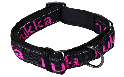 rukka Solid Web Collar Hundehalsband, black/pink