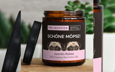 schöne möpse! handgemachte Duftkerze