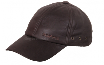 scippis Leather Cap Baseball-Cap, braun