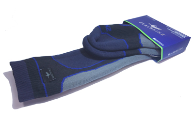 Sealskinz Mid Weight Knee Length Socke mit Merinowolle, grau/blau/schwarz