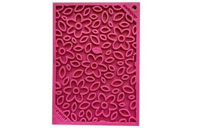 SodaPup Flower Power Design eMat Enrichment Lick Mat Pink