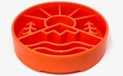 SodaPup Great Outdoors Design eBowl Enrichment Slow Feeder orange