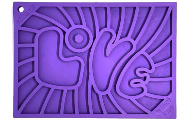 SodaPup Groovy Love Design eMat Enrichment Lick Mat purple