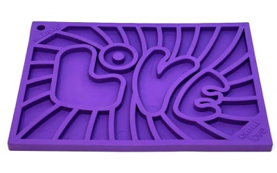 SodaPup Groovy Love Design eMat Enrichment Lick Mat purple