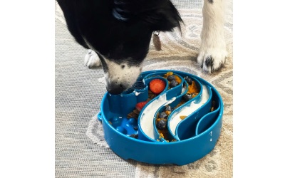 SodaPup Wave Design eBowl Enrichment Slow Feeder Bowl for Dogs