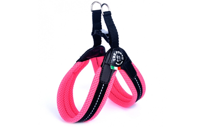 Tre Ponti Hundegeschirr Easy Fit Soft Mesh NEON Click-Verschluss, neonrosa