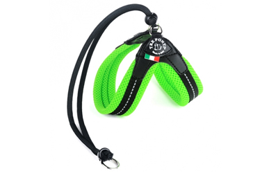 Tre Ponti Hundegeschirr Easy Fit Soft Mesh (reflektierend) mit Kordelzug, grün