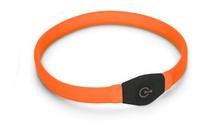 Visio Light LED Langhaar Leuchthalsband, orange