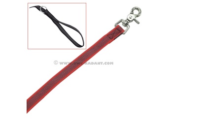 Weltmeisters Dogfood Dogsport Gummierte Leine mit Handschlaufe und Scherenkarabiner, rot