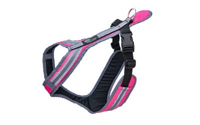 Weltmeisters Dogfood Dogsport Safety Führ- und Zuggeschirr, pink-grau