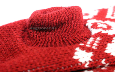 Strickpullover in rot/weiss aus der Wolters Cat & Dog Collection