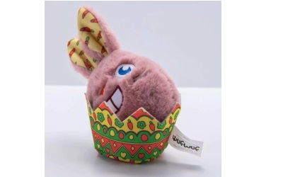 WufWuf Rabbit In The Egg Shell Interaktives Plüsch-Hundespielzeug