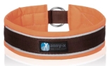 annyX Zugstopphalsband Protect, leuchtorange/braun