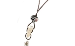Bracco Original Pfeifriemen aus natürlichen Materialien, handgewickelte Perle, magisches Auge, lila