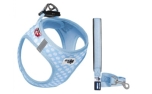 curli Set Vest Geschirr Air-Mesh & Basic Leine Skyblue-Circles
