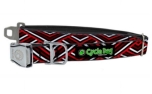 Cycle Dog Collar Metal-Red Black Diagonals