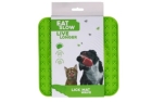 Eat Slow Live Longer Lick Mat Wave Green