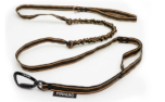 FINNERO POWER elastische Hundeleine, orange/schwarz