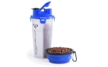 Hunde Wasser- & Futterflasche mit Napf blau
