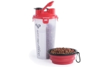 Hunde Wasser- & Futterflasche mit Napf rot