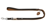 Hunter verstellbare Führleine Tara, schwarz/cognac
