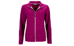 James & Nicholson Damen Melange Fleecejacke, berry-melange/silver