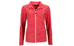 James & Nicholson Damen Melange Fleecejacke, coral-melange/white