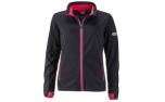 James & Nicholson Damen Softshell Sportjacke, black/light-red