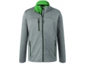 James & Nicholson Herren Melange Softshelljacke, dark-melange/green